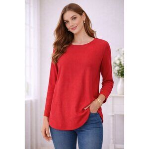 NWT Michael Kors Red Tunic Sweater w Side Zippers SZ M